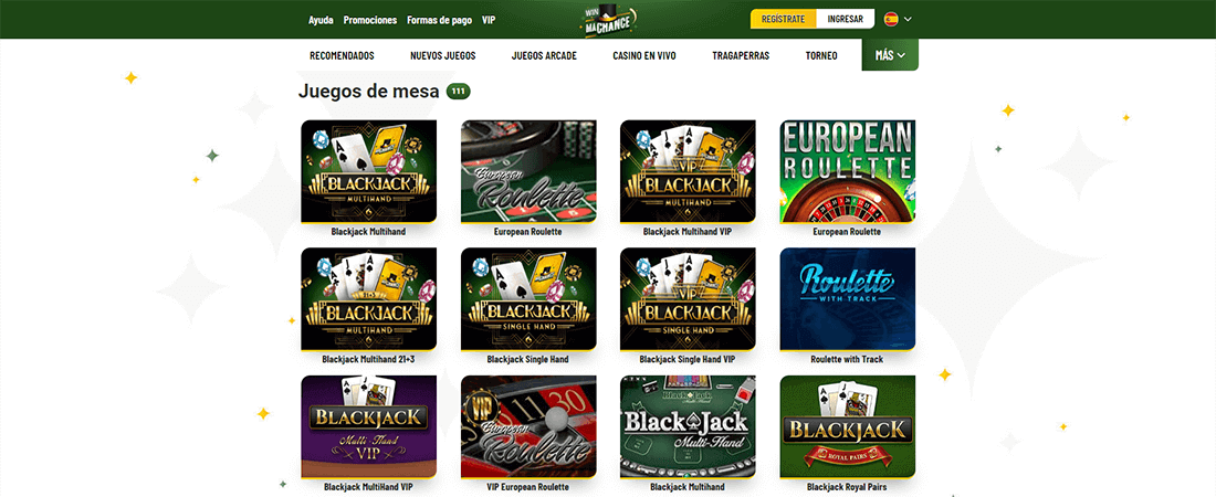 MaChance casino juegos de mesa